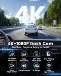 4K Front and Rear Dash Cam with WiFi