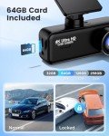 4K Front and Rear Dash Cam with WiFi