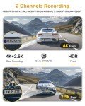 GKU 4K Front and Rear Dash Cam with WiFi