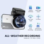 4K Dual Dash Cam with Night Vision and Wi-Fi