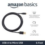 Amazon Basics 6ft USB-A to Micro USB Cable