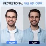 EMEET 1080P Webcam with Dual Mics and Adapter