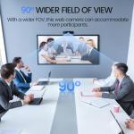 EMEET 1080P Webcam with Dual Mics and Adapter