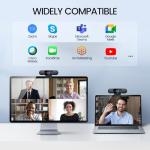 EMEET 1080P Webcam with Dual Mics and Adapter