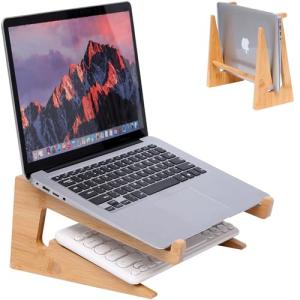 Wooden Vertical Laptop Stand for 13-18.6in Laptops