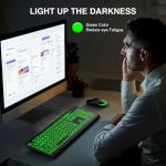 Backlit Wired Keyboard with Large Print and Color Modes