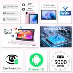 10 Inch Android 15 Tablet with Keyboard & Stylus