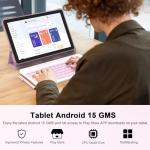 10 Inch Android 15 Tablet with Keyboard & Stylus