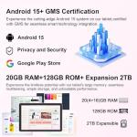 10 Inch Android 15 Tablet with Keyboard & Stylus
