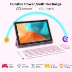 10 Inch Android 15 Tablet with Keyboard & Stylus