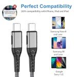 Durcord 10ft 100W USB C Charging Cable - 2Pack
