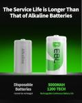 EBL 5000mAh Rechargeable C Size Battery Pack of 8