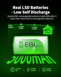 EBL 5000mAh Rechargeable C Size Battery Pack of 8
