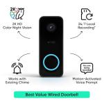WYZE 2K Video Doorbell with Night Vision & Audio