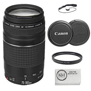 Canon EF 75-300mm Lens with UV Filter and Cloth