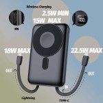 Magnetic Wireless Charger Power Bank 10000mAh Black