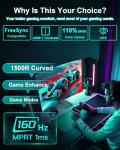 SANSUI 27" Curved 160Hz Gaming Monitor 1080P