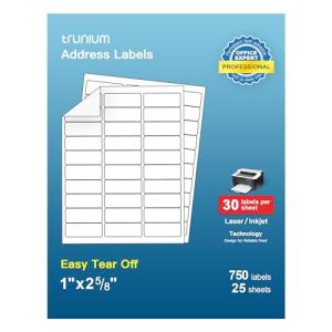 Address Labels for Laser & Inkjet Printers, 750 Pack