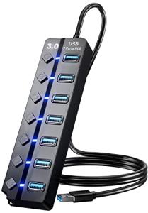 PANPEO 7-Port USB 3.0 Hub with 3ft Cable