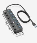 PANPEO 7-Port USB 3.0 Hub with 3ft Cable