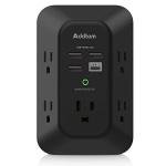Addtam 5-Outlet USB Wall Charger & Surge Protector