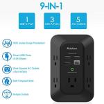 Addtam 5-Outlet USB Wall Charger & Surge Protector