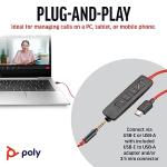 Poly Blackwire 3225 Wired Headset with Noise-Canceling Mic