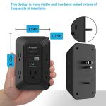 Addtam 5-Outlet USB Wall Charger & Surge Protector