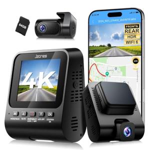 4K Dual Dash Cam with Night Vision and WiFi