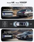 4K Dual Dash Cam with Night Vision and WiFi