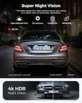 4K Dual Dash Cam with Night Vision and WiFi