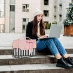 MATEIN Slim Laptop Bag for Women, Pink