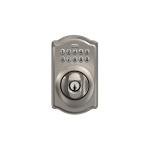 Schlage BE365 V CAM 619 Camelot Keypad Deadbolt, Electronic Keyless Entry Lock, Satin Nickel
