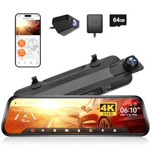 WOLFBOX G930 10'' 4K Dash Cam Mirror with WiFi
