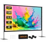 120-Inch Portable Outdoor Projector Screen with Stand
