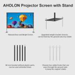 120-Inch Portable Outdoor Projector Screen with Stand