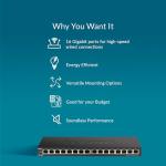 D-Link 16-Port Gigabit Ethernet Switch, Fanless
