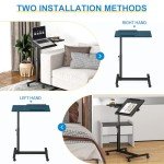 Height Adjustable Rolling Laptop Stand with Cup Holder