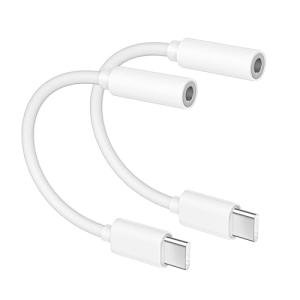 [MFi Certified] 2 Pack Headphone Adapter for iPhone 16 15,USB Type C to 3.5mm Female Headphone Jack Adapter Aux Audio Dongle Compatible with iPhone 16/16 Plus/16 Pro/16 Pro Max/15/15 Pro/15 Pro Max