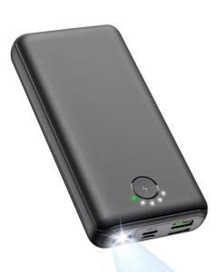 Portable Charger Power Bank 30000mAh - USB C 22.5W Fast Charging External Battery Pack Charging Bank PD QC4.0 with Flashlight 3 Outputs & 2 Inputs Phone Charger for iPhone Samsung Galaxy iPad etc