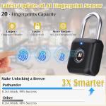 Smart Fingerprint Padlock with APP Unlock – Black