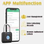 Smart Fingerprint Padlock with APP Unlock – Black