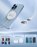 Magnetic Wireless Charger 15w Apple Mag-Safe Charger for iPhone 16 Pro Max/16 Pro/16/16 Plus/15/14/13/12 Series AirPods 3/2/Pro/Pro 2 LED Magnet Charging Pad Mag Safe Charger with Dual Charging Ports