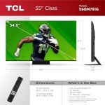 TCL 55-Inch QM7 QLED 4K Smart QD-Mini LED TV with Google TV (55QM751G, 2024 Model) Dolby Vision IQ, Dolby Atmos, HDR, Game Accelerator up to 240Hz, Voice Remote, Works with Alexa, Streaming Television