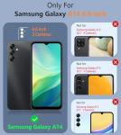 FNTCASE Dual Layer Protective Case for Samsung Galaxy A14 5G - Shockproof Rugged Military Protection with Non Slip Textured Back (Navy Blue)