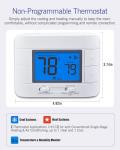 Aowel Non-Programmable Thermostat with Humidity Monitor