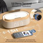FREEFISH Bluetooth Speaker with Wireless Charger & Light