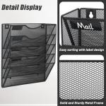 5 Pocket Wall-Mounted Mesh Organizer - Black
