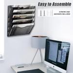 5 Pocket Wall-Mounted Mesh Organizer - Black