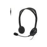 Logitech H111 Wired Headset, Stereo Headphones with Noise-Cancelling Microphone, 3.5 mm Audio Jack, PC/Mac/Laptop/Smartphone/Tablet - Black